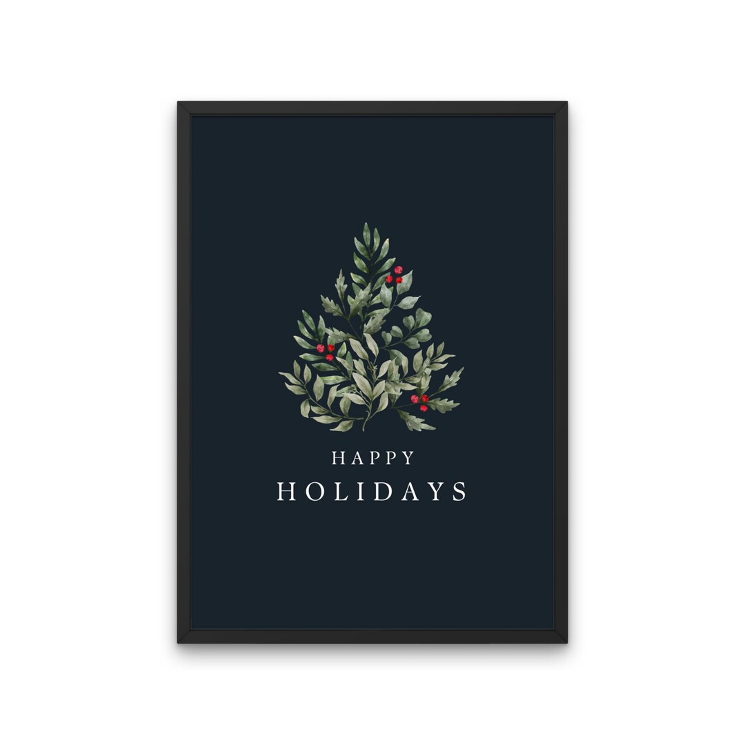 Happy Holidays Simple Instant Download Printable Wall Art - Etsy