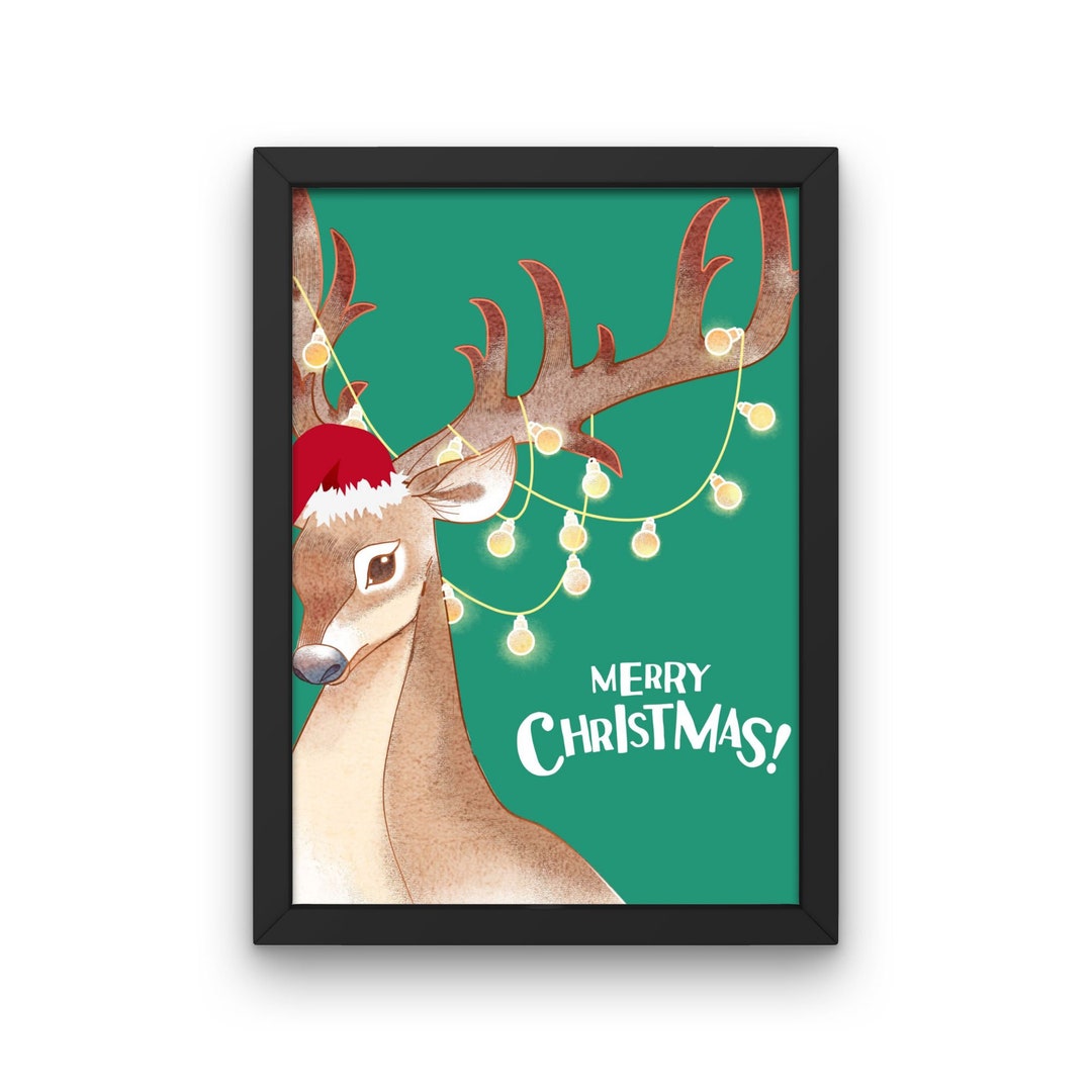 Christmas Reindeer Wall Art Reindeer Decor Santa Reindeer Etsy