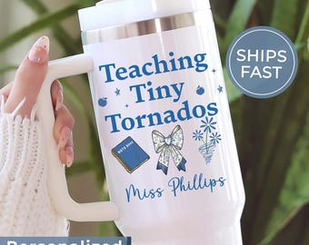 Gift for Kindergarten Teacher - Preschool Teacher Gift - 40 0z Tumbler with Handle - Teacher Appreciation Gift