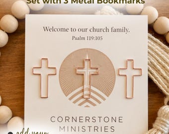 Bulk Church Gift | Christian Journal Clips Pastor & Ministry Team | Bible Bookmark Set Welcome Gift for Small Group Staff Appreciation Gifts