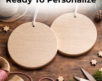 3.5" Wood Ornament Blanks – Smooth Round Discs for Laser Engraving & Custom Christmas Decor - Great for Laser Engraving, UV, Glowforge
