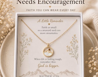 Christian Encouragement Necklace, Mustard Seed Necklace, Faith Necklace, Matthew 17:20 Gift, Christian Gift for Women, Hope Jewelry