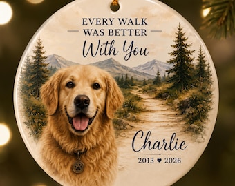 Personalized Dog Memorial Ornament, Custom Pet Photo Ornament, Pet Loss Gift, Dog Remembrance Keepsake, Sympathy Gift, Pet Loss Ornament