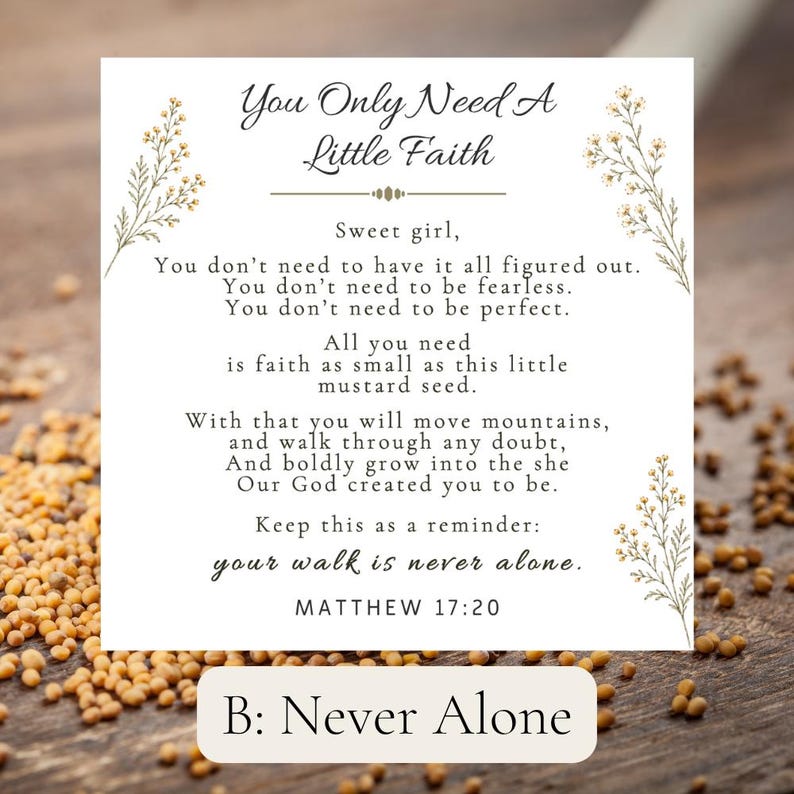 Mustard Seed Keychain Christian Gift, Faith Encouragement Gift for Women, Bible Verse Keychain, Bible Bag Charm image 8