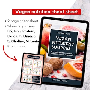 Vegan nutrient sources cheat sheet
