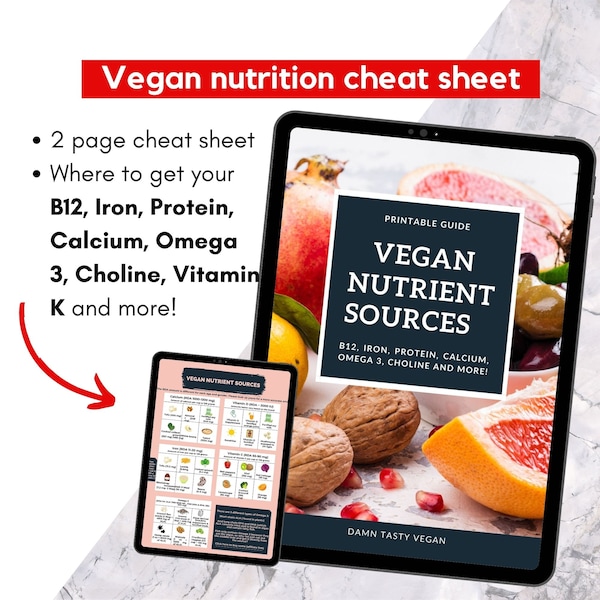 Vegan nutrient sources cheat sheet