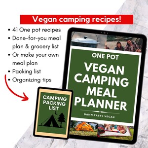 Vegan one pot camping recipes, packing list and meal plan