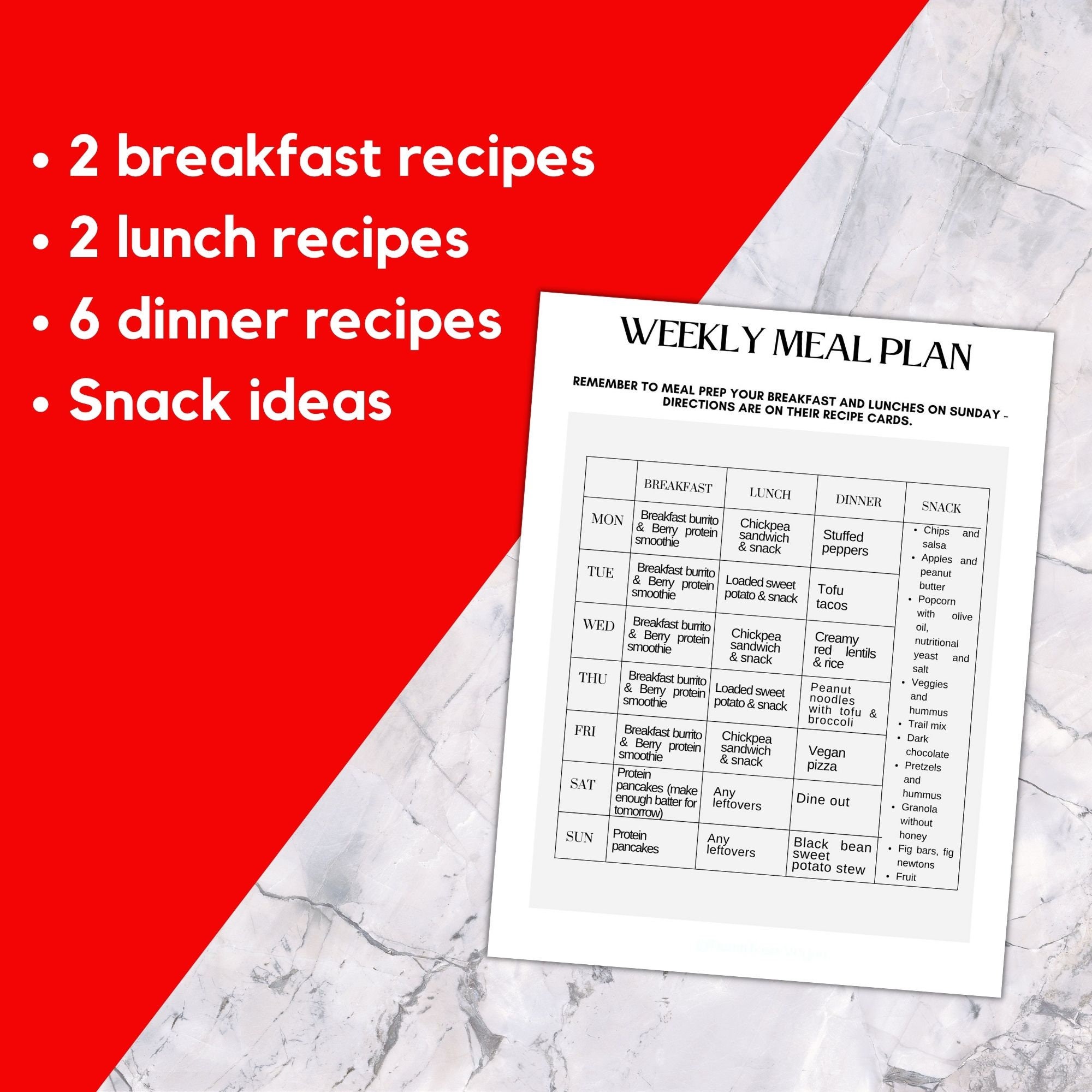 High Protein Vegan 7 Day Meal Plan & Shopping List - Etsy