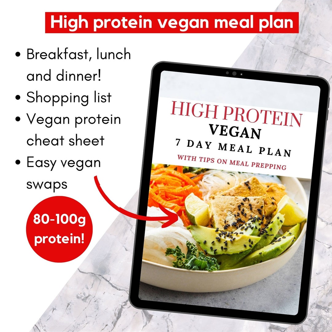 High Protein Vegan 7 Day Meal Plan & Shopping List - Etsy