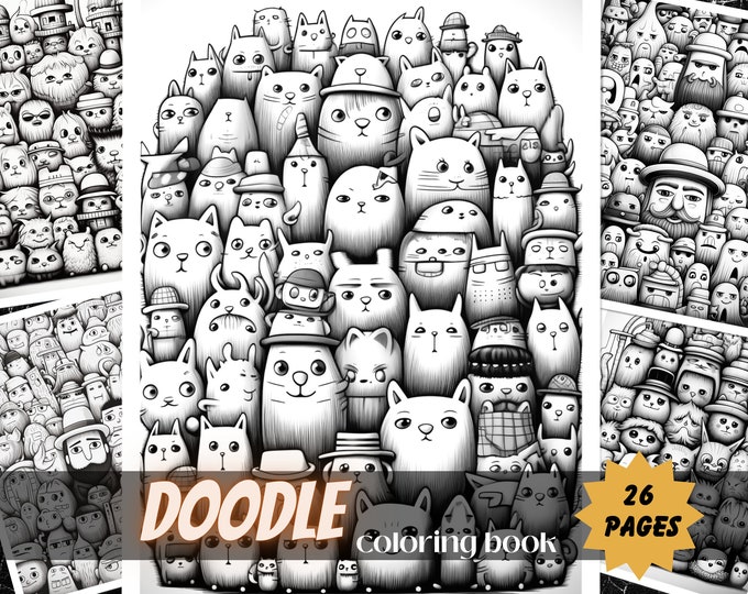 Doodle Pdf Pages 15+ Doodle Style Coloring Pages | Digital Coloring Pages (printable ...