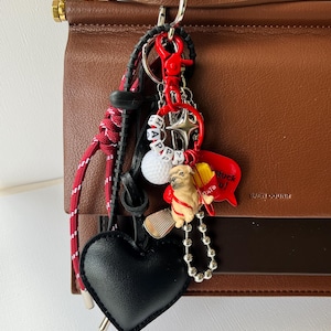 Seil Taschenanhänger Shar Pei Hund, Golf, Individuelle Accessoires, Geflochtenes Seil Schlüsselbund, Einzigartiger Taschenanhänger für Handtaschen, Mode Seil Schlüsselbund