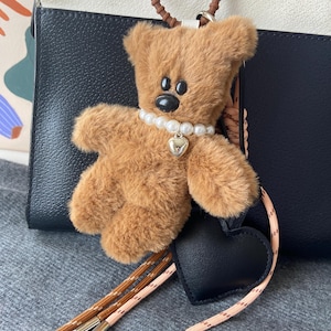 Bolsa de corda com pingente de flor sorridente, filhote de balão, acessórios para bolsa de contas, letra personalizada, chaveiro de corda trançada, chaveiro de corda da moda