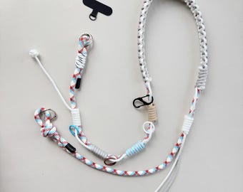 Handgefertigter verstellbarer multifunktionaler Handy-Crossbody-Lanyard / Gurt, Paracord-Taschengurt