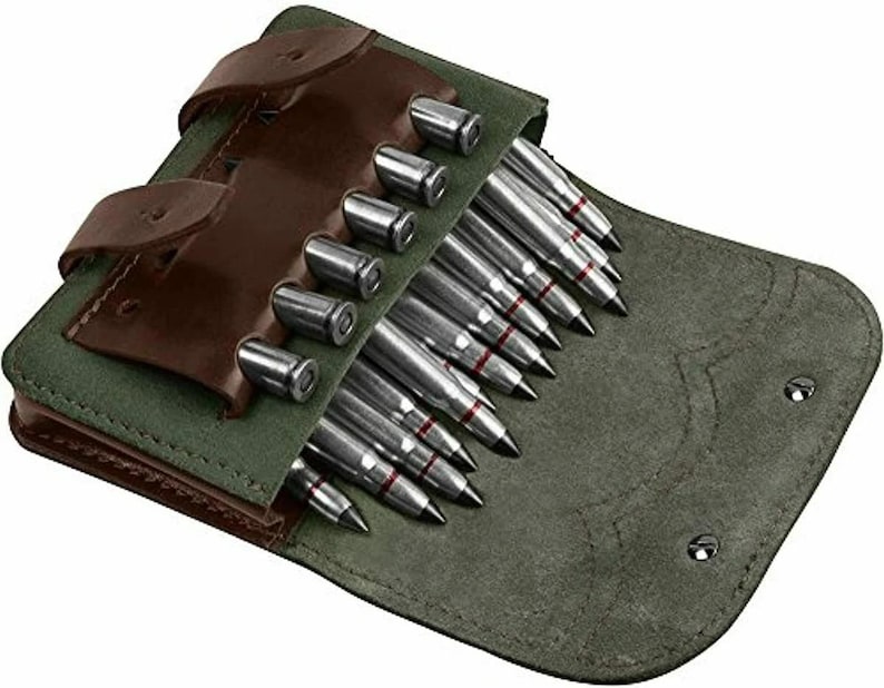 Cinturón de cuero de primera calidad para rifle de caza, portacartuchos, bolsa para munición, 30 cartuchos. Fabricado en Europa. Vendedor de EE. UU. imagen 3