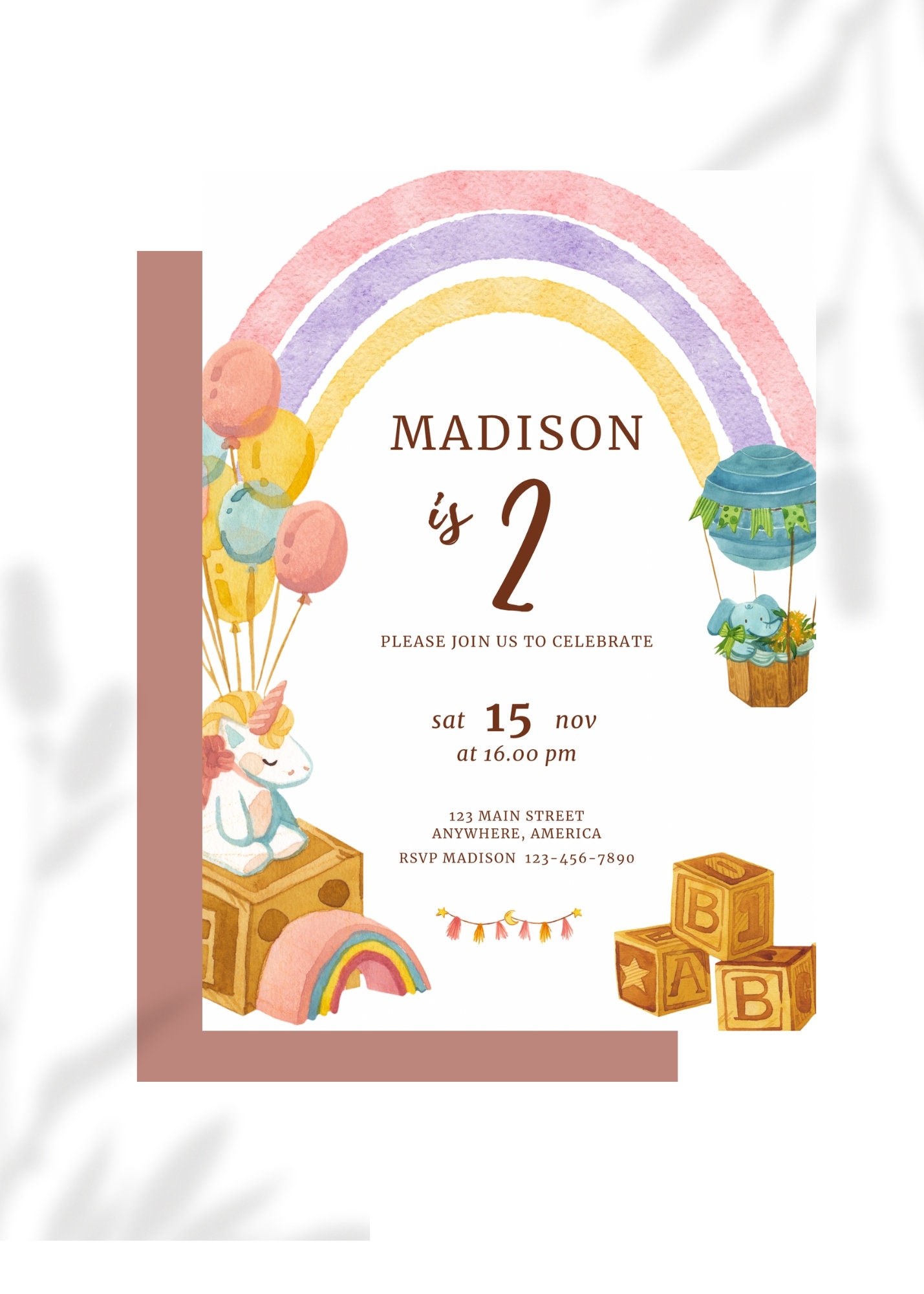 Birthday Invitation Canva Template Digital Invitations Birthday Digital