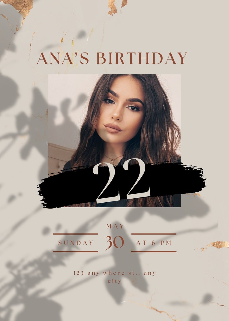 Birthday Invitation Canva Template Digital Invitations Etsy