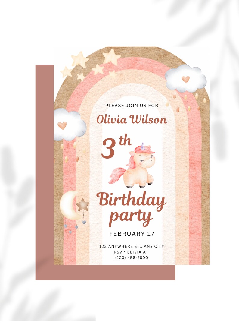 Birthday Invitation Canva Template Digital Invitations Birthday Digital