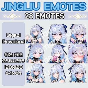 Jingliu Honkai Star Rail emotes for Discord Twitch etc!