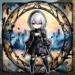 2B Watercolor Sticker