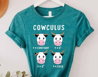 Cowculus Funny Math Shirt, Math Teacher Gift, Math Men&#39;s Women&#39;s Shirt, Geometry Teacher Gift, Nerdy Shirt, Funny Science Shirt, Math Lover