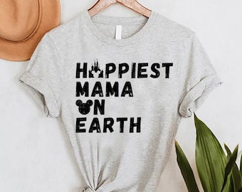 Disney Happiest Mama On Earth Shirt,Mickey Ears Mom Shirt,Mother's Day Gift,Retro Disney Shirt For Mom,Disney Mom Gift,Disney Castle Shirt
