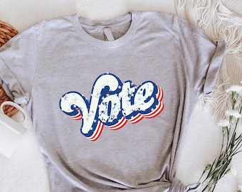 Retro Vote T-Shirt, Election Day Voter Tee, Patriotic Vote T-Shirt, Red White and Blue