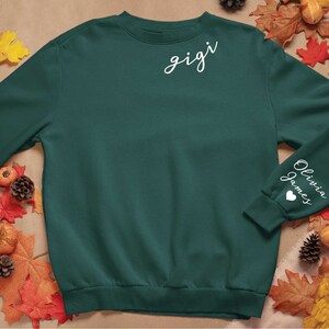 Personalized Gigi Sweatshirt,Grandma Sweater With Grandkids Names,Gift For Granny,Gigi Sweater With Grandkid Names On Sleeve,Nana Birthday