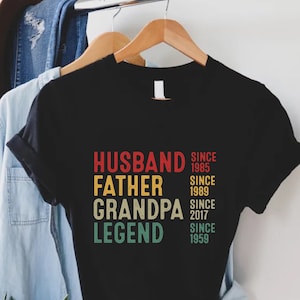 Personalized Grandpa Tshirt,Gift for Pops,Birthday Gift for Legend Grandpa,Vintage Fathers Day Gift, Custom Grandpa Tee, Gift from Granchild