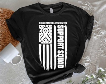 Lung Cancer Awareness Shirt, Lung Cancer Support Squad Tees, Lung Cancer T-shirt, Cancer Survivor,Lung Cancer Warrior Gift,Cancer Team Shirt