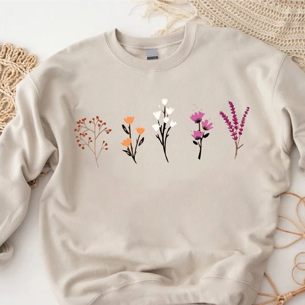 Floral Lesbian Sweatshirt, Lesbian Pride Gift, Lesbian Wildflowers Shirt, Queer Lesbian Girls, Pride Month Gift, Lesbian Flower, Lgbtq Gifts