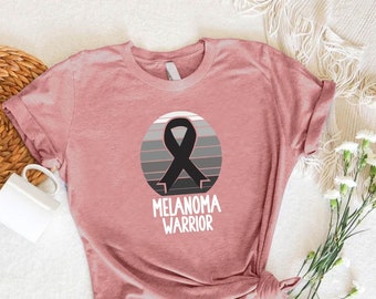 Melanoma Cancer Awareness Shirt,Skin Cancer Warrior Gift,Black Ribbon Tshirt,Melanoma Fighter Shirt,Cancer Survivor Tee,Dermatologist Gift