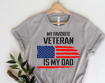 Veteran Dad Shirt, Patriotic USA Flag Tee, Gift for Veteran Dad