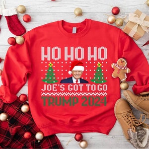 Trump 2024 Christmas Sweatshirt,Sarcastic Trump Xmas Sweatshirt,Anti-Biden Sweatshirt,Funny Political Xmas Gift,Republican Xmas Sweatshirt