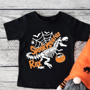 Halloween Dinosaur Shirt For Kids,Spooky Saurus Rex Shirt,Funny Halloween Gift For Toddler,T-Rex Skeleton TShirt,Kids Halloween Party Tee