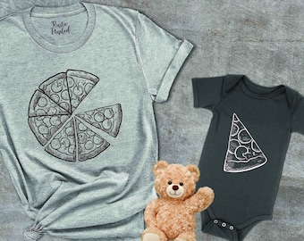 Pizza and Slice Shirts,Daddy And Me Matching Shirts,Fathers Day Gift,Dad and Baby Shirts, New Dad Gift,Fathers Day Matching Outfit,Dad Shirt