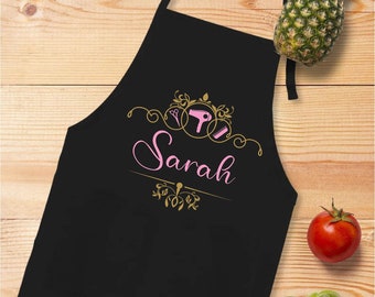 Custom Hair Stylist Apron For Women,Personalized Hairdresser Apron With Pockets, Gift For Hair Stylist, Beauty Salon Apron,Cute Barber Apron