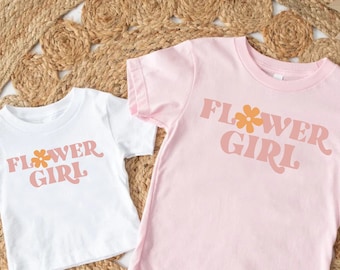 Flower Girl Shirt,Flower Girl Proposal,Retro Flower Toddler Shirt,Flower Girl Gift,Girls Wedding TShirt,Flower Bridal Gift,Wedding Party Tee