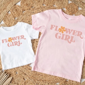 Flower Girl Shirt,Flower Girl Proposal,Retro Flower Toddler Shirt,Flower Girl Gift,Girls Wedding TShirt,Flower Bridal Gift,Wedding Party Tee