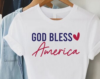 God Bless America T-Shirt, Patriotic USA Tee, 4th of July Apparel