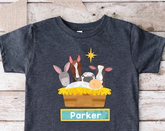 Personalized Nativity Shirt For Kids,Custom Manger Scene Toddler TShirt,Kids Christian Christmas,Toddler Christian Apparel,Baby Jesus Shirt