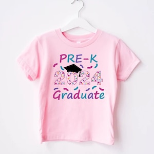 2024 Pre-K Graduation Shirt For Girls,Graduation Gift For Kids,Girls Pre-K Grad T-shirt,Cute Graduation Party Tee,Last Day of School Shirt