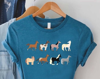 Cute Horse Shirt,Horse Lover Tee,Types Of Horses Shirt,Horse Trainer Shirt,Gift For Horse Lover,Animal Lover Shirt,Equestrian Tee,Horse Gift