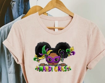 Mardi Gras Black Girl Shirt,NOLA Party Girl Shirt,Mardi Gras Gift,Baton Rouge Carnival Shirt,Flower De Luce Shirt,Mardi Gras Festival Outfit