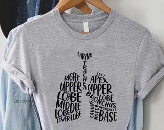 Lungs Anatomy Shirt,Respiratory Nurse Shirt,Respiratory Therapist Tee,Nurse Gift,Pulmonologist T-Shirt,Anatomy of the Respiratory System