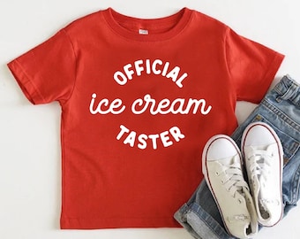 Official Ice Cream Taster Shirt,Cute Ice Cream Taster Toddler Shirt,Funny Ice Cream Kids Shirt,Kids Summer Shirts,Ice Cream Lover Youth Tee