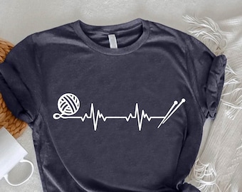 Funny Crochet Shirt,Crochet Lover Gift,Womens Crochet Shirt,Mom Gift,Crocheter Gift,Yarn Heartbeat TShirt,Knitting Shirt,Crochet Lover Tee