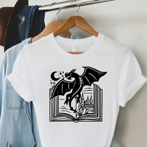 Dragon Book Shirt,Book Lover Dragon Shirt,Bookish Gift,Book Lover Gift,Mystical Book T-Shirt,Book Lover Gift,Book Nerd Shirt,Librarian Tee