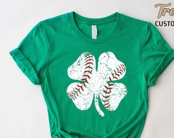 St Patricks Day Baseball Shirt,Baseball Shamrock TShirt,St Patricks Gift For Baseball Lover,St Pattys Day Shirt,Irish Shirt,Four Leaf Clover