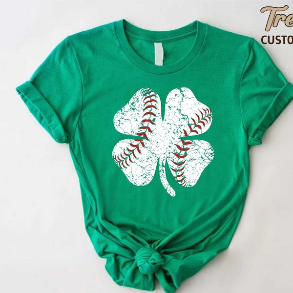 St Patricks Day Baseball Shirt,Baseball Shamrock TShirt,St Patricks Gift For Baseball Lover,St Pattys Day Shirt,Irish Shirt,Four Leaf Clover