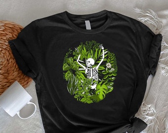 Plant & Skeleton Shirt,Funny Plant Lady Tee,All My Friends Are Plants,Plant Mom Gift,Botanical Tee,Gift For Plant Lover,Nature Lover TShirt